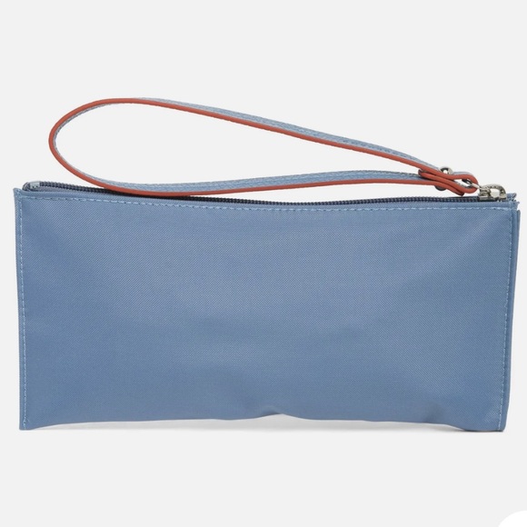 Longchamp Le Pliage Club Medium Blue Nylon/Leather Wristlet NWT - Picture 4 of 6